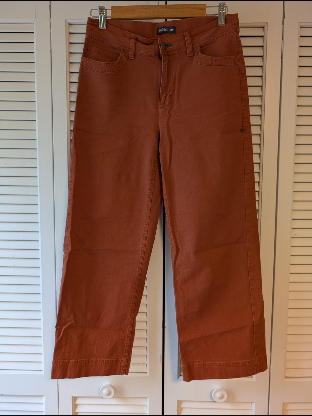 Toad&Co Rust Cropped Wide-Leg Pants